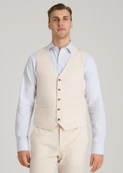 Stretch Linen Suit Vest for Tall Men