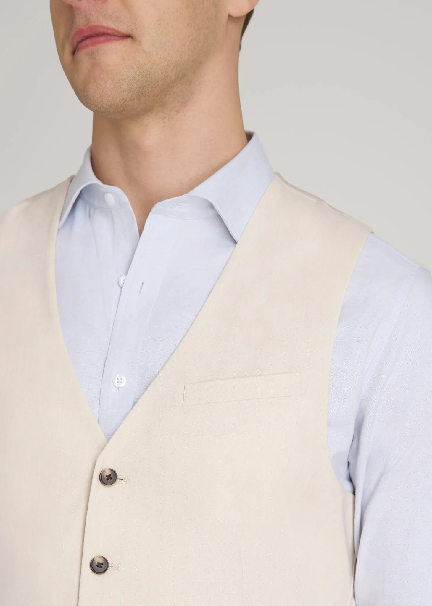Stretch Linen Suit Vest for Tall Men