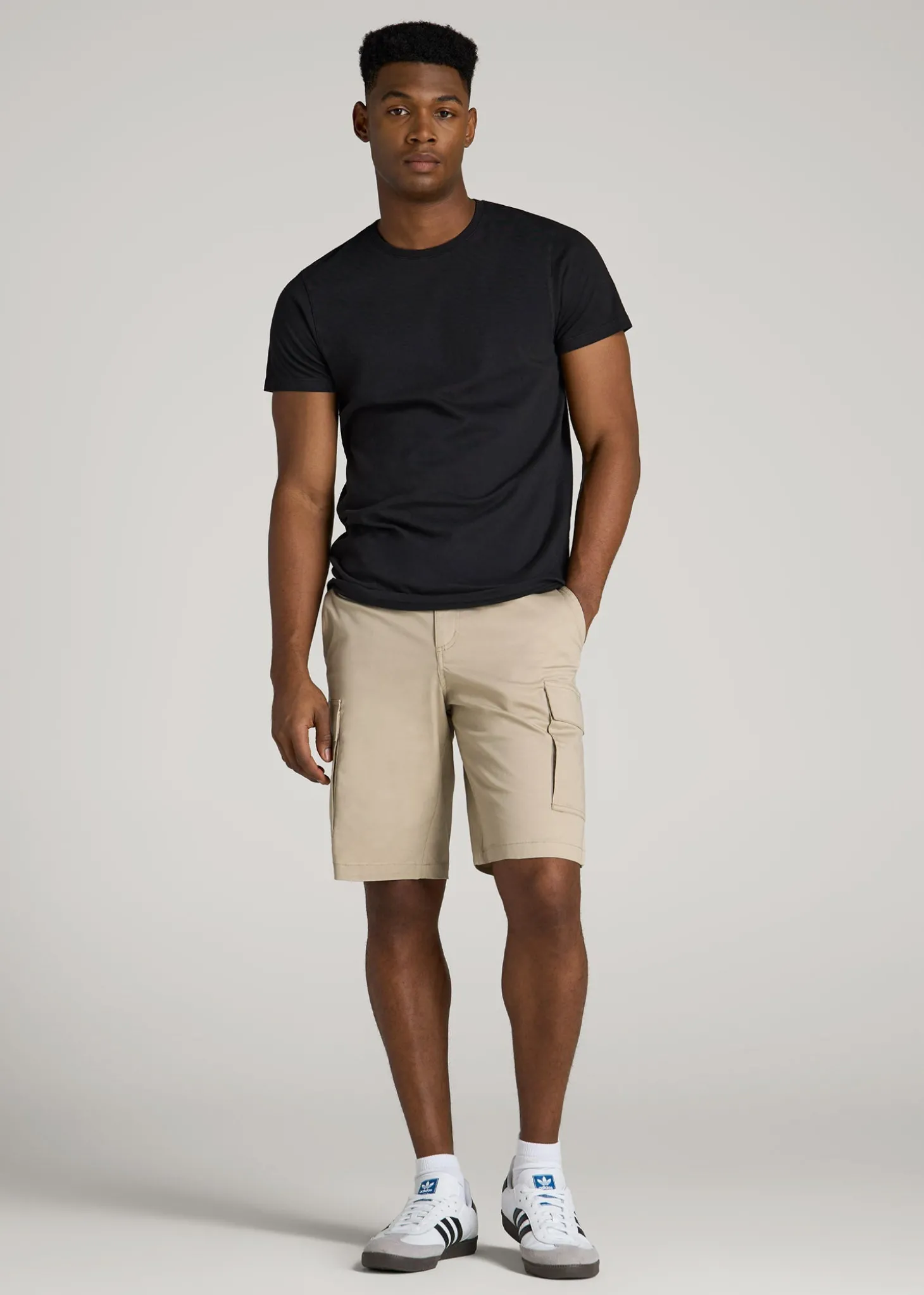 Stretch Twill Cargo Shorts for Tall Men