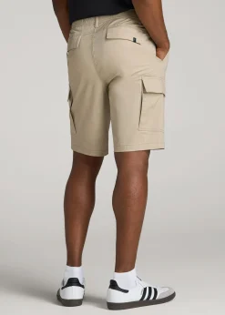 Stretch Twill Cargo Shorts for Tall Men