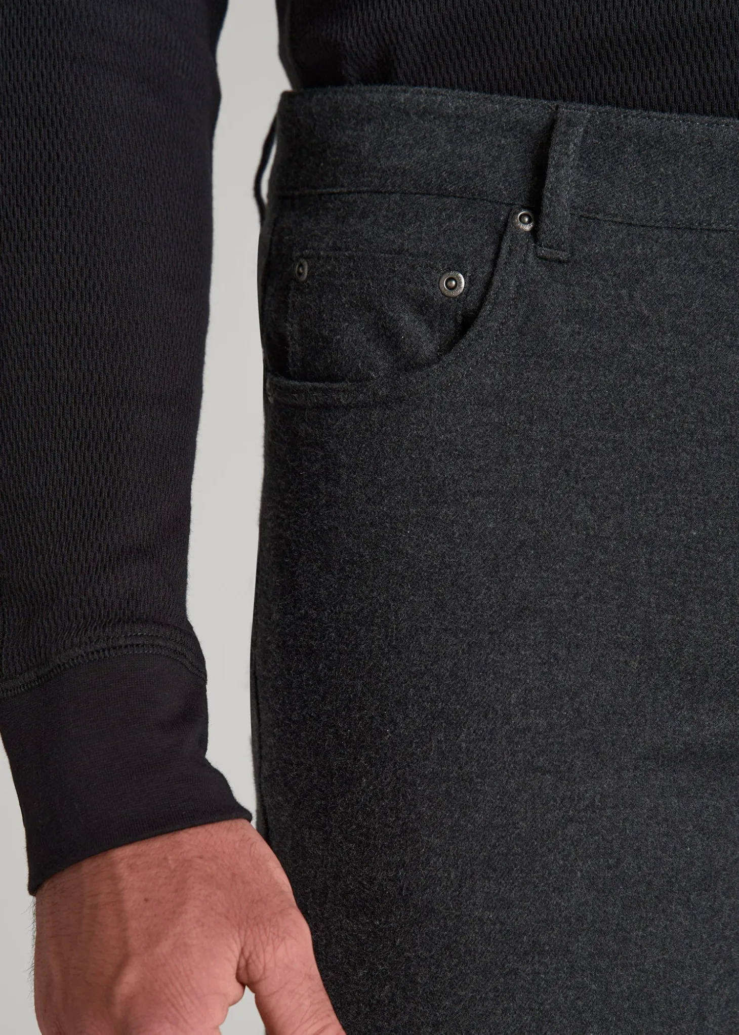 TAPERED-FIT Stretch Flannel 5 Pocket Pants for Tall Men