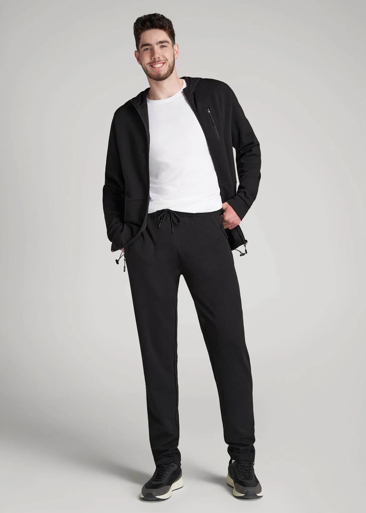 Tech-Knit Zip Joggers for Tall Men