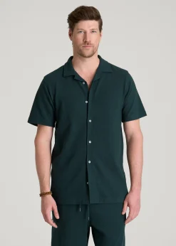 Terry Cotton Polo Cardigan for Tall Men