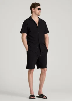 Terry Cotton Polo Cardigan for Tall Men