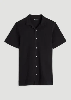 Terry Cotton Polo Cardigan for Tall Men