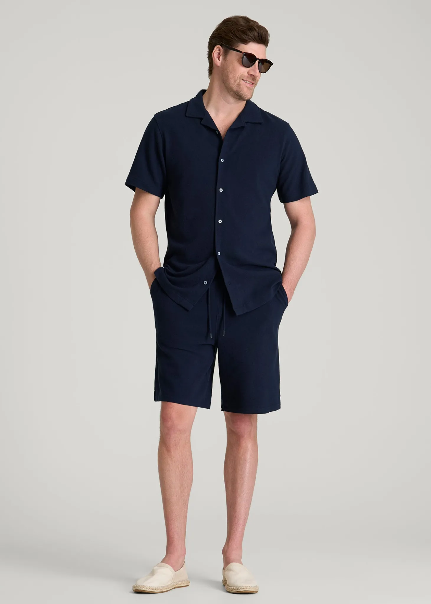 Terry Cotton Pull-On Shorts for Tall Men
