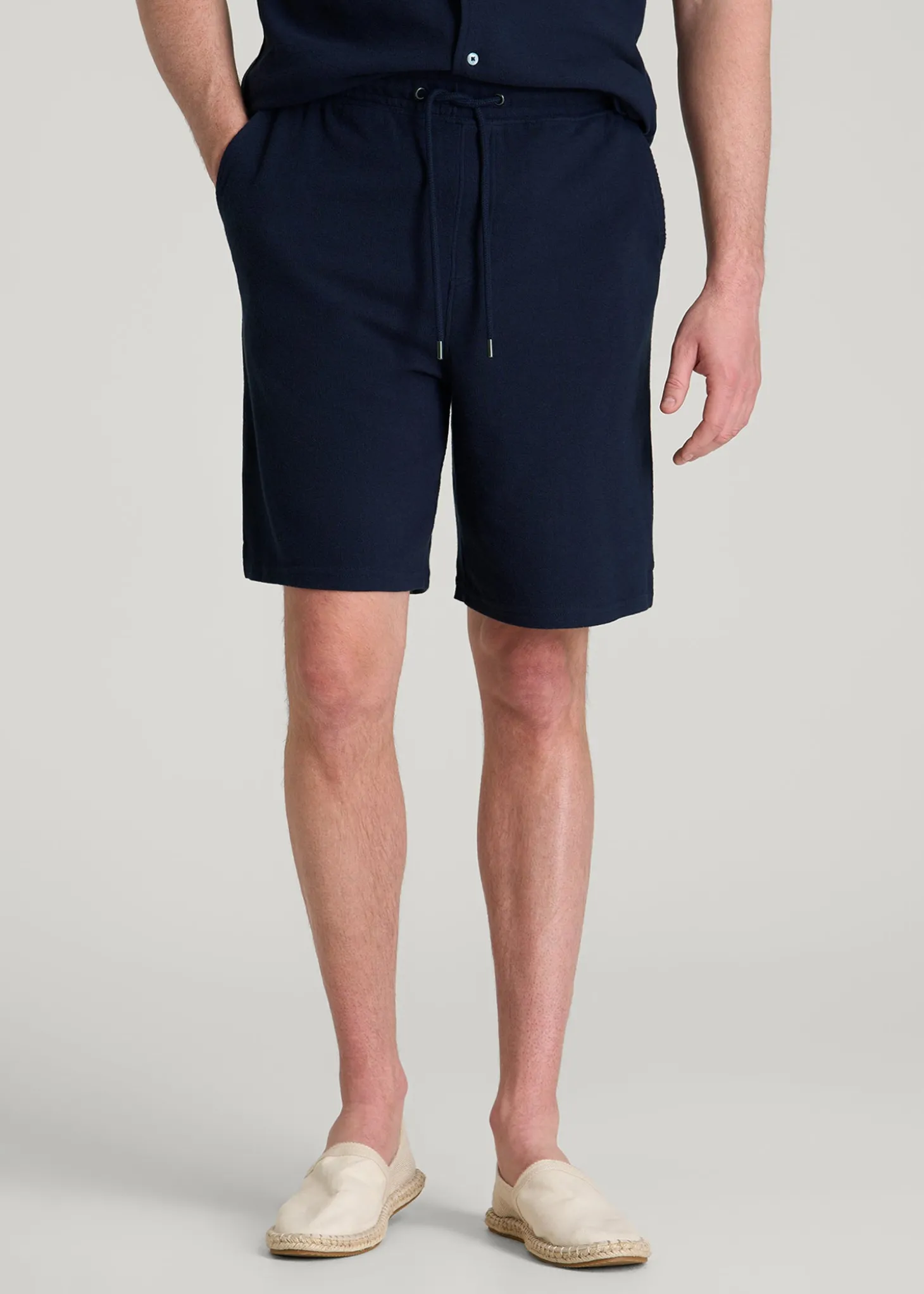 Terry Cotton Pull-On Shorts for Tall Men