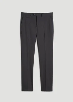 Textured Garment Washed Stretch Cotton Suit Pants for Tall Men