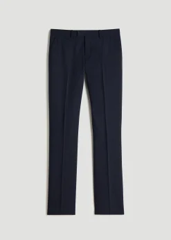 Textured Garment Washed Stretch Cotton Suit Pants for Tall Men