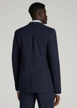 Textured Garment Washed Stretch Cotton Blazer for Tall Men