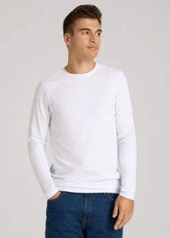The Essential Modern Fit Crewneck Long Sleeve Tee for Tall Men