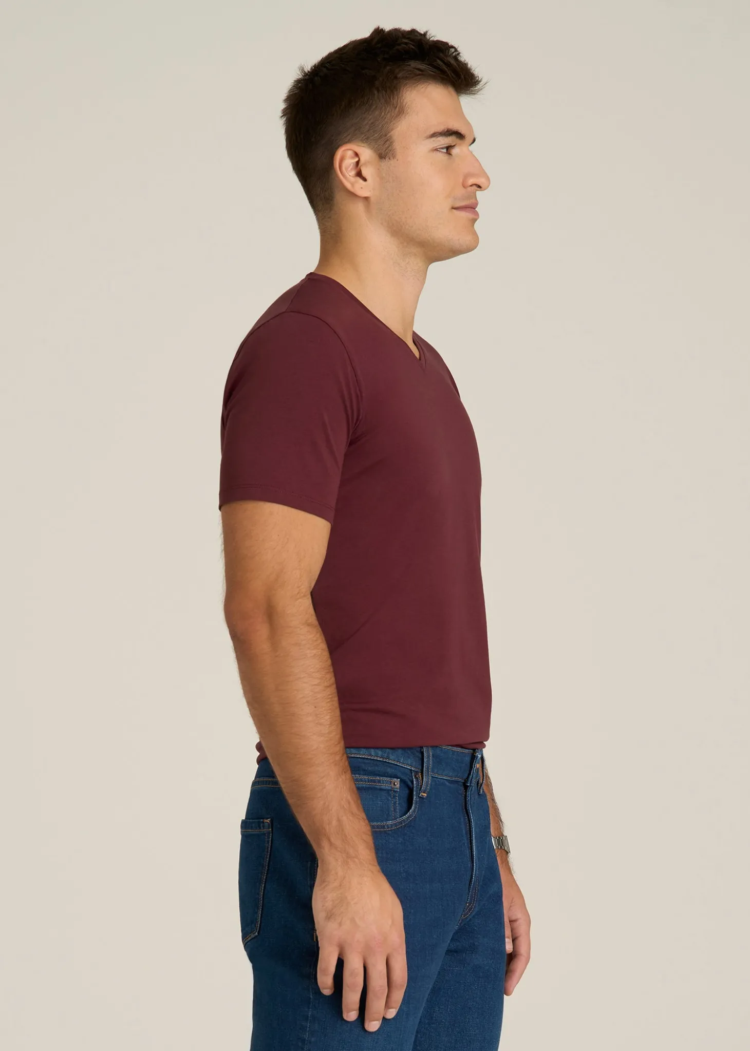 The Essential Slim Fit V-Neck Tee for Tall Men