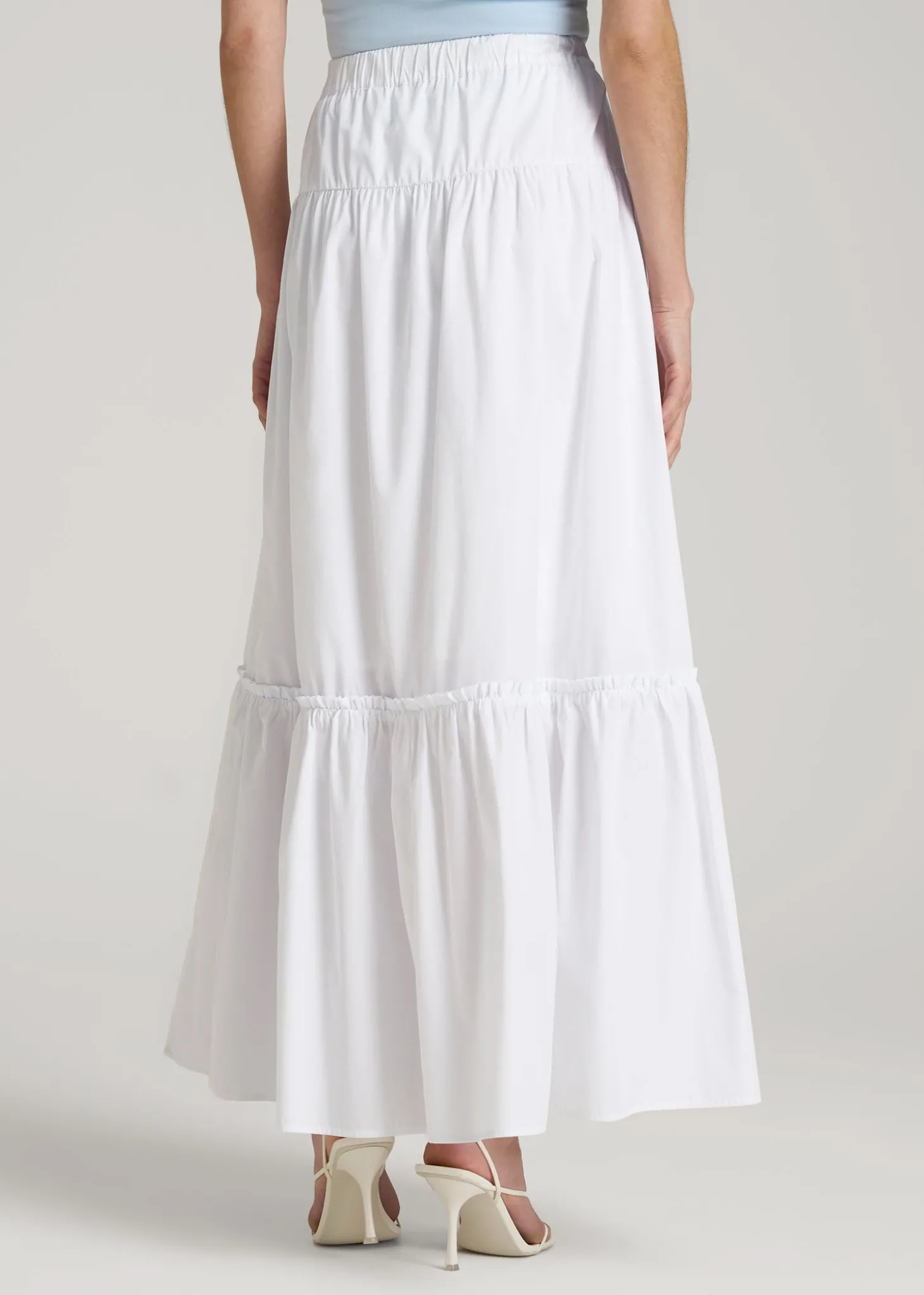 Tiered Cotton Maxi Skirt for Tall Women