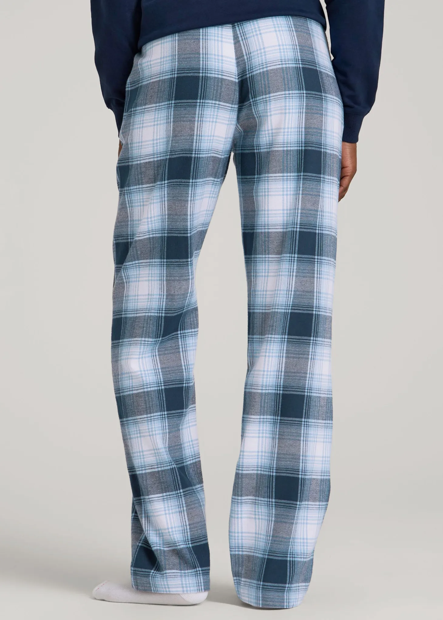Tie Waist Flannel Pajama Pants for Tall Women