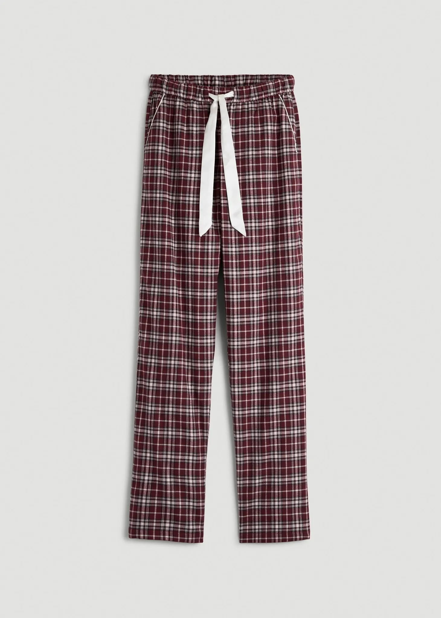 Tie Waist Flannel Pajama Pants for Tall Women