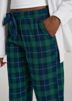 Tie Waist Flannel Pajama Pants for Tall Women