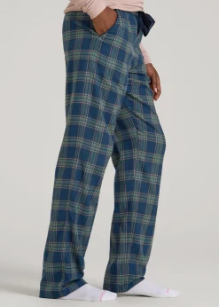 Tie Waist Flannel Pajama Pants for Tall Women