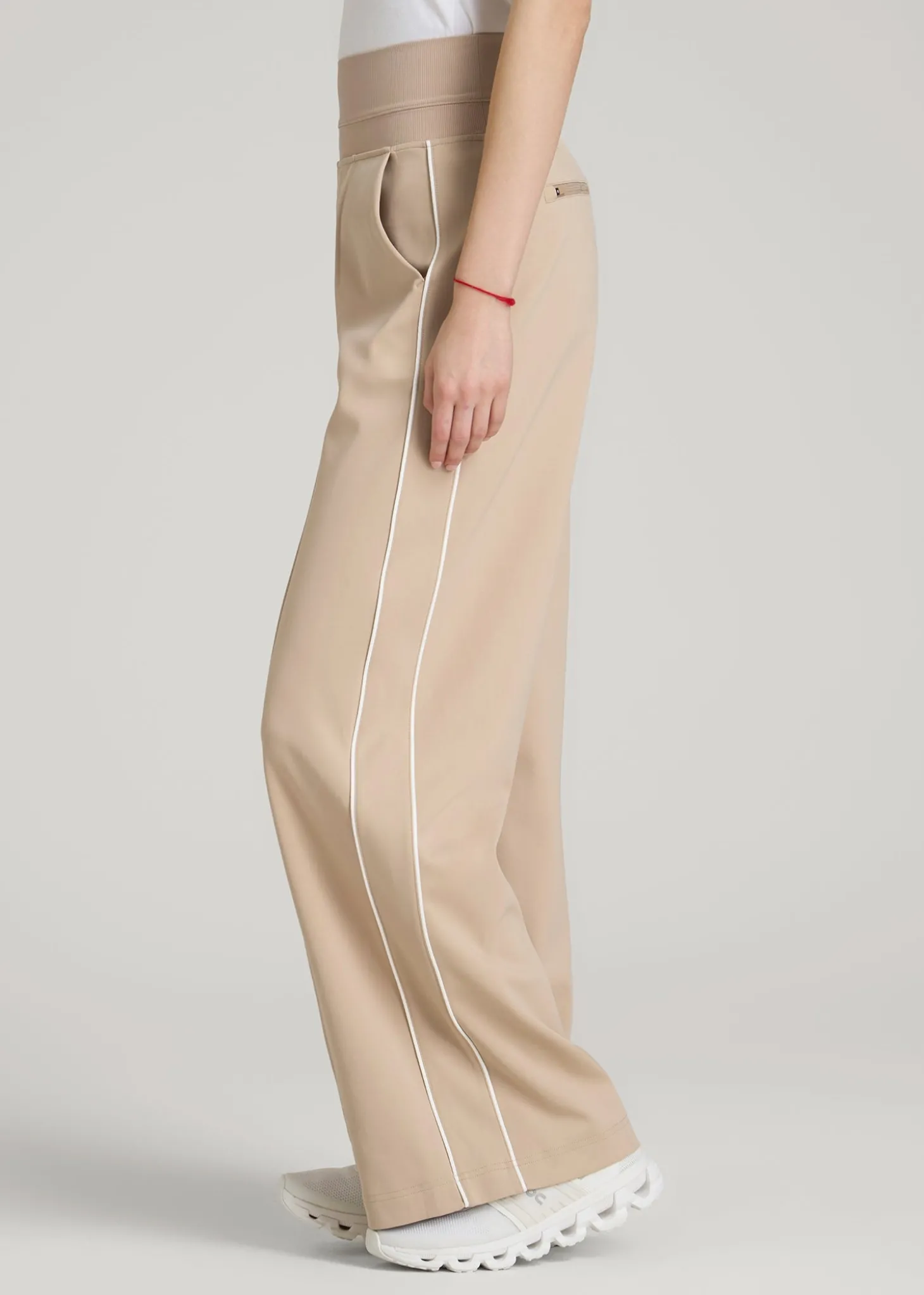 Track Pants with Piping for Tall Women