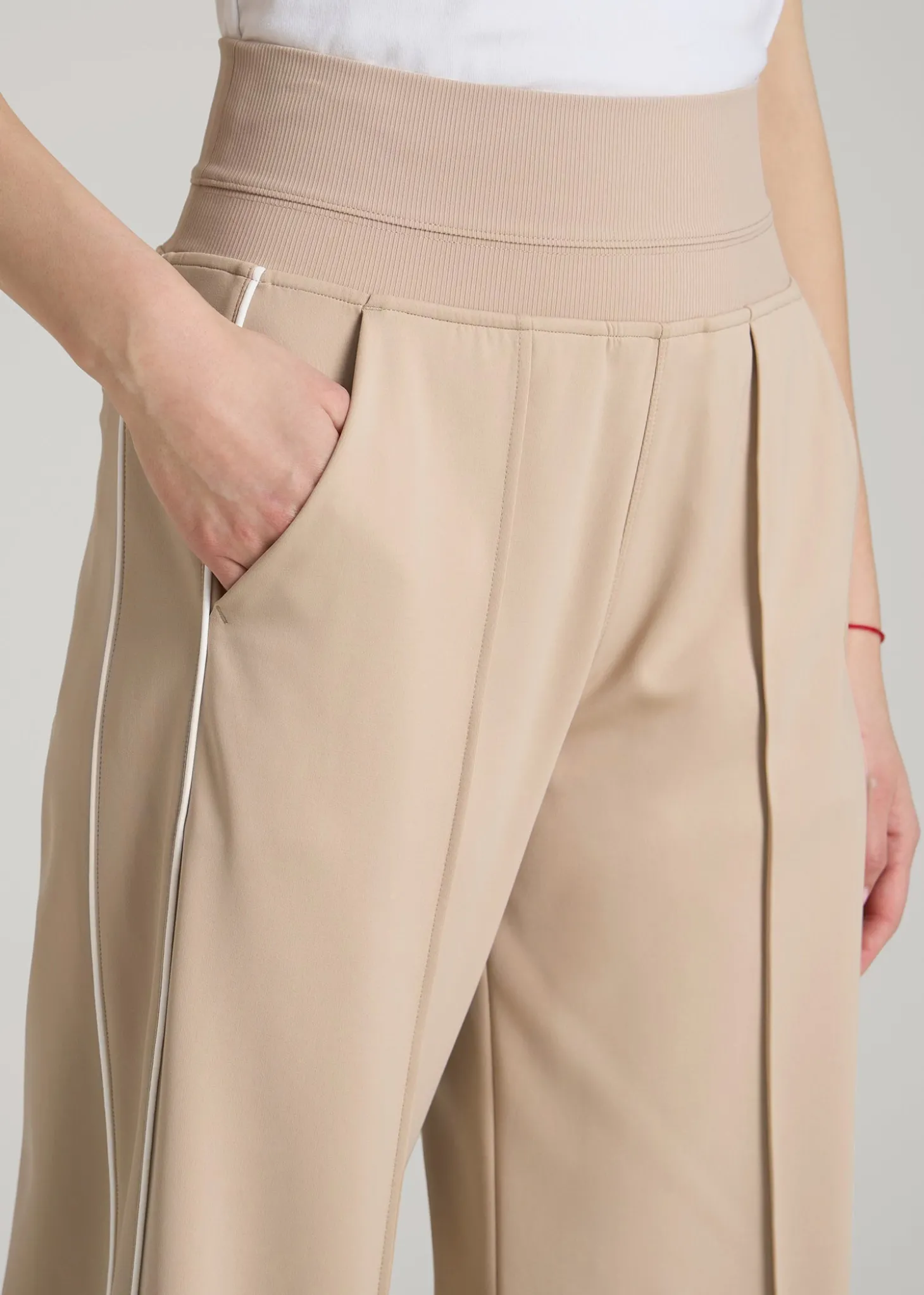 Track Pants with Piping for Tall Women