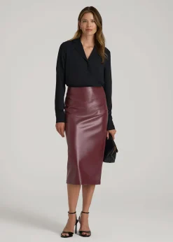 True Touch Leather Pencil Skirt for Tall Women