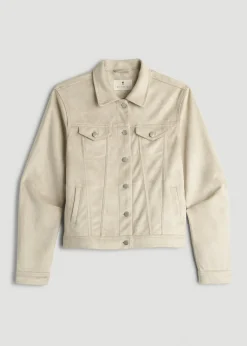 True Touch Suede Trucker Jacket for Tall Women