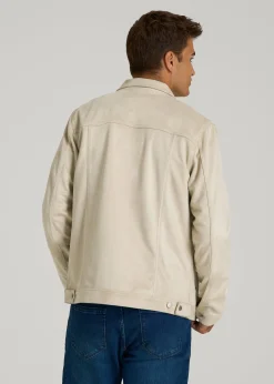 True Touch Suede Trucker Jacket for Tall Men