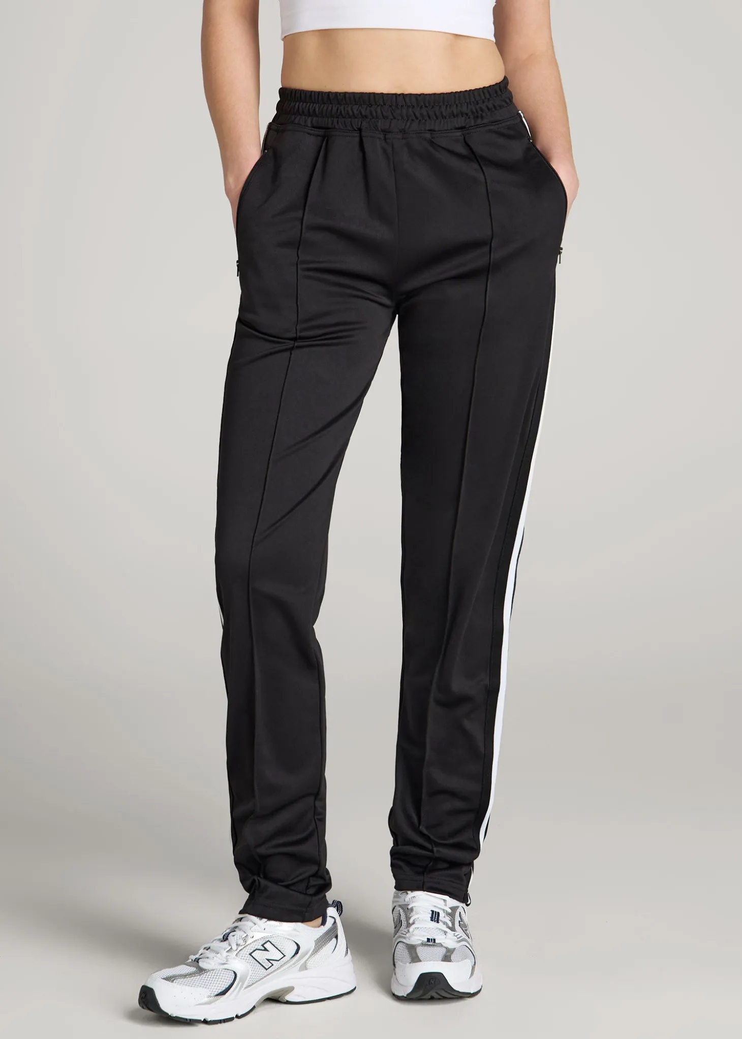 Ultra Lightweight Tricot Athletic Stripe Pants for Tall Women