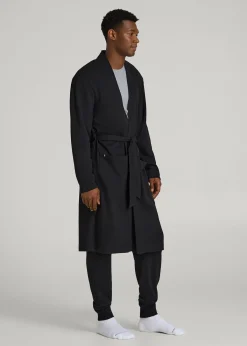 Waffle-Knit Lounge Robe for Tall Men