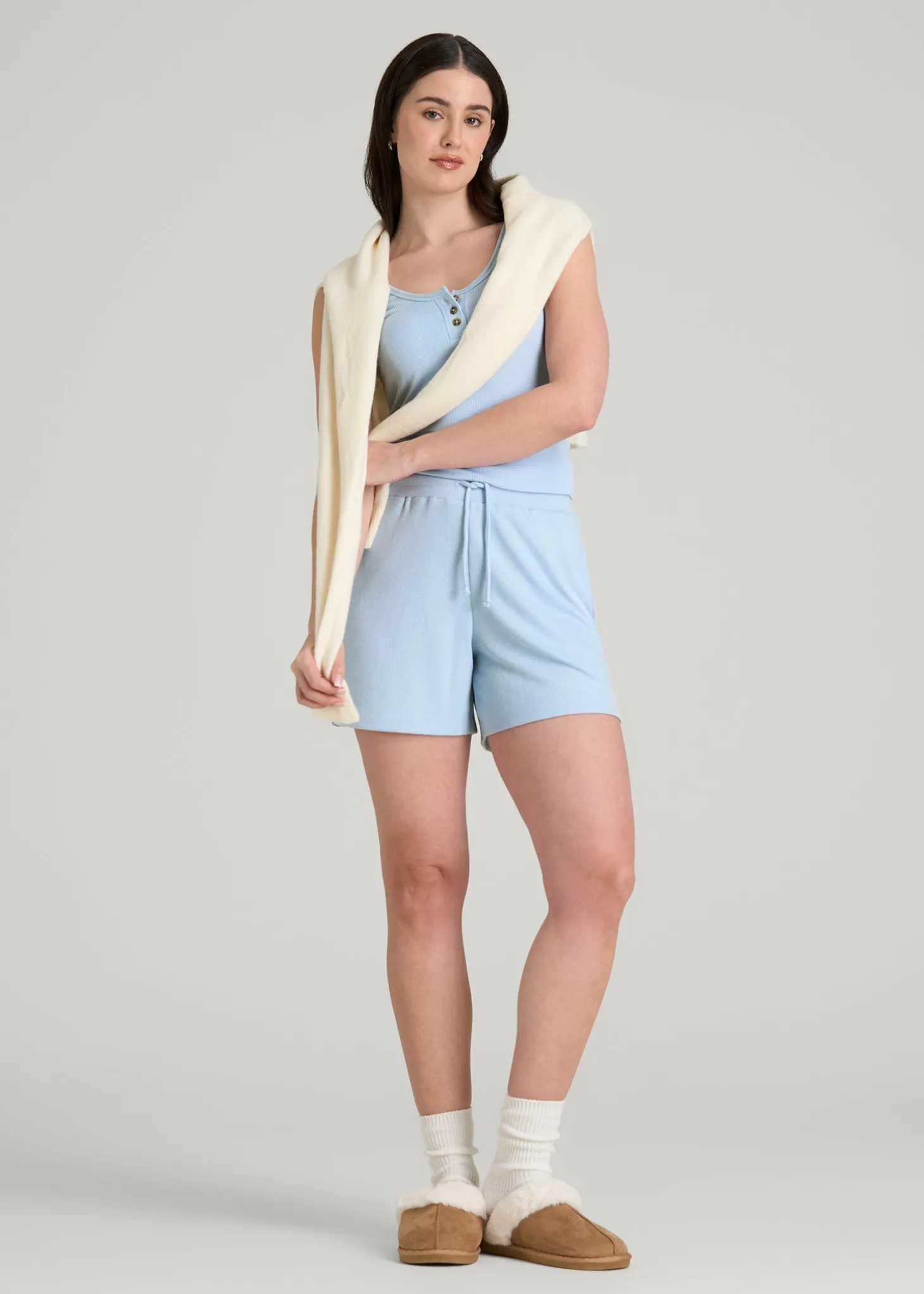 Waffle Sleep Shorts for Tall Women