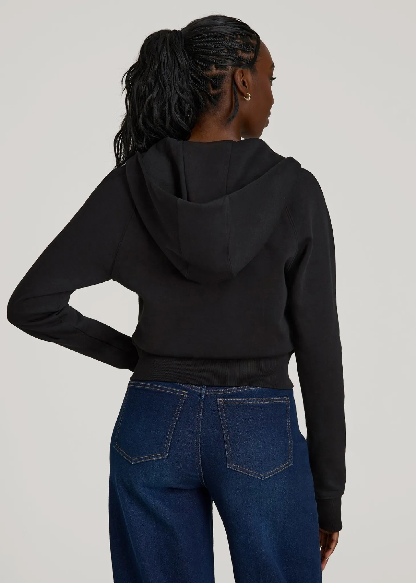 Wearever Fleece Cropped Zip-Up Hoodie for Tall Women