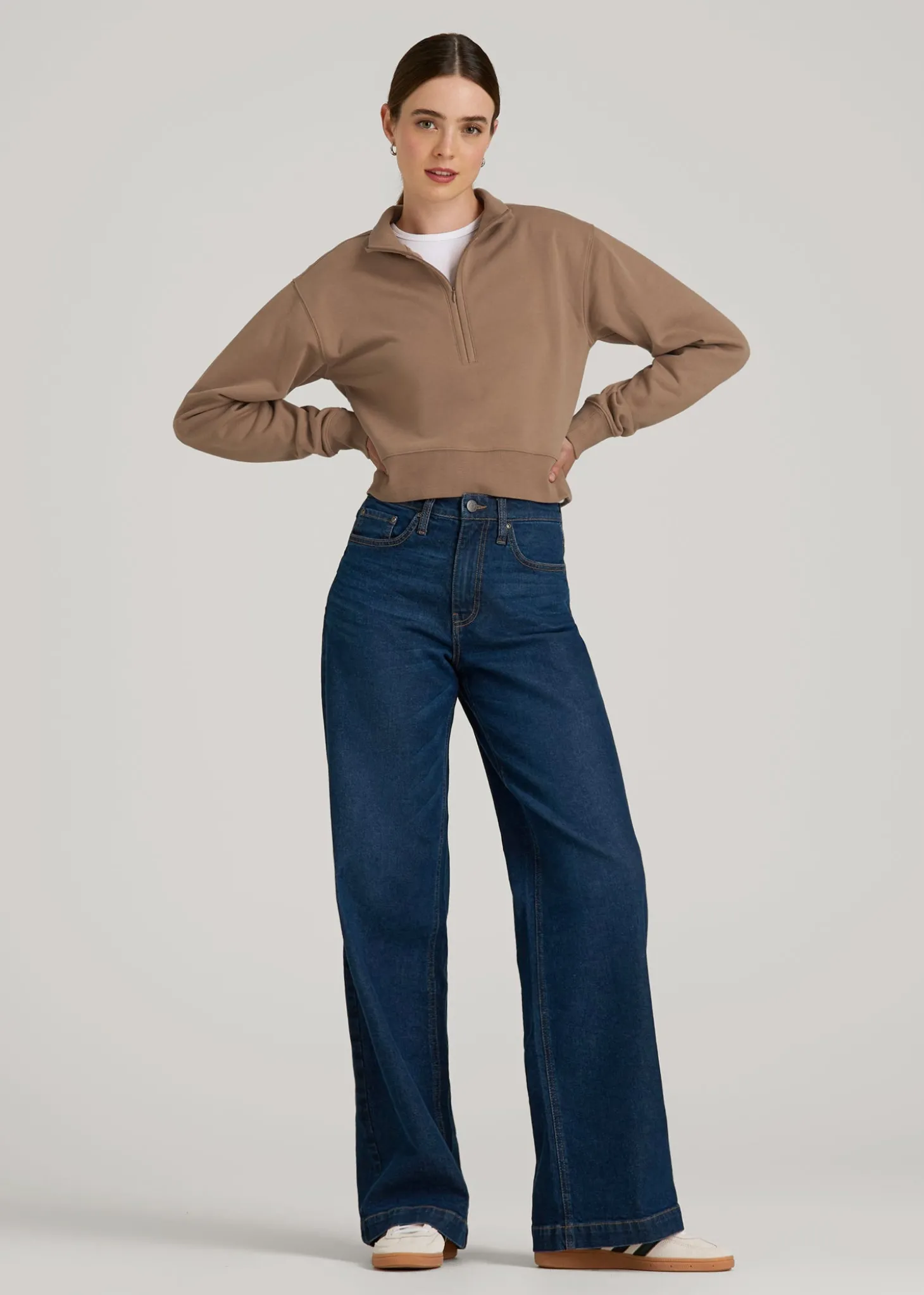 Wearever 2.0 Fleece Half-Zip Cropped Sweatshirt for Tall Women