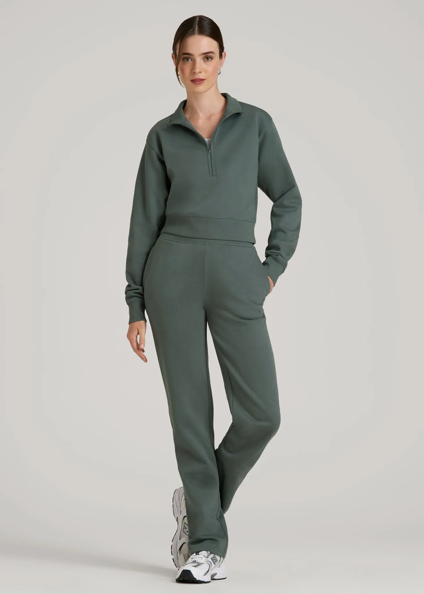Wearever 2.0 Fleece Half-Zip Cropped Sweatshirt for Tall Women