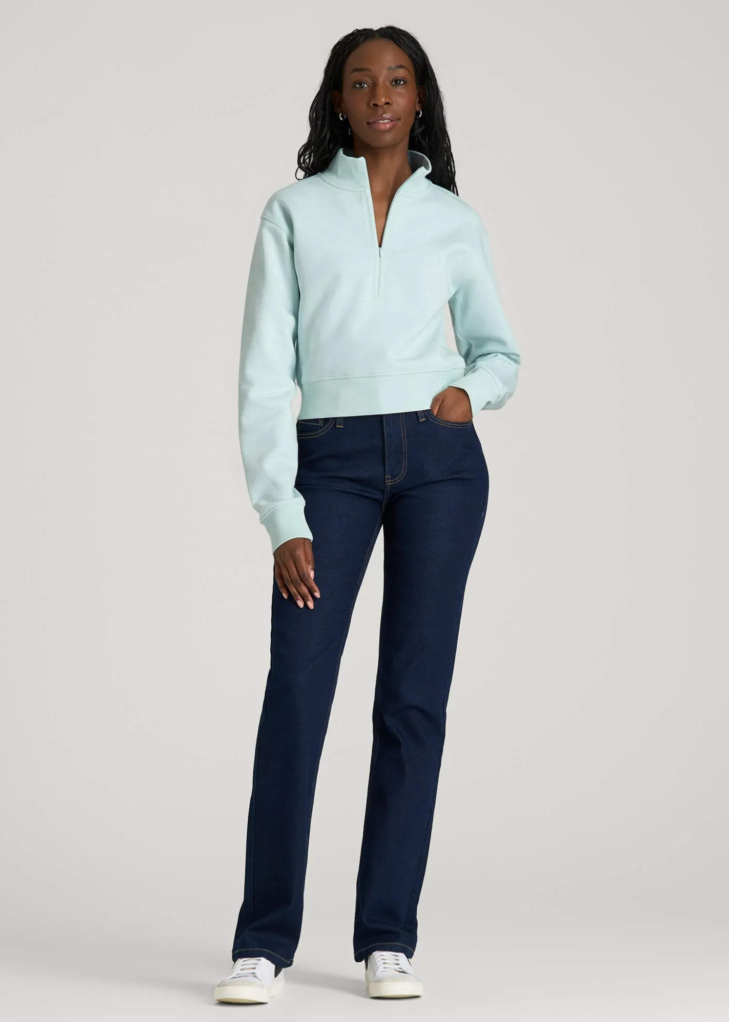 Wearever 2.0 Fleece Half-Zip Cropped Sweatshirt for Tall Women