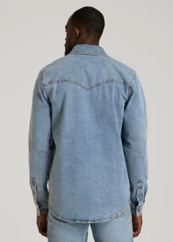 Western Denim Shirt for Tall Men