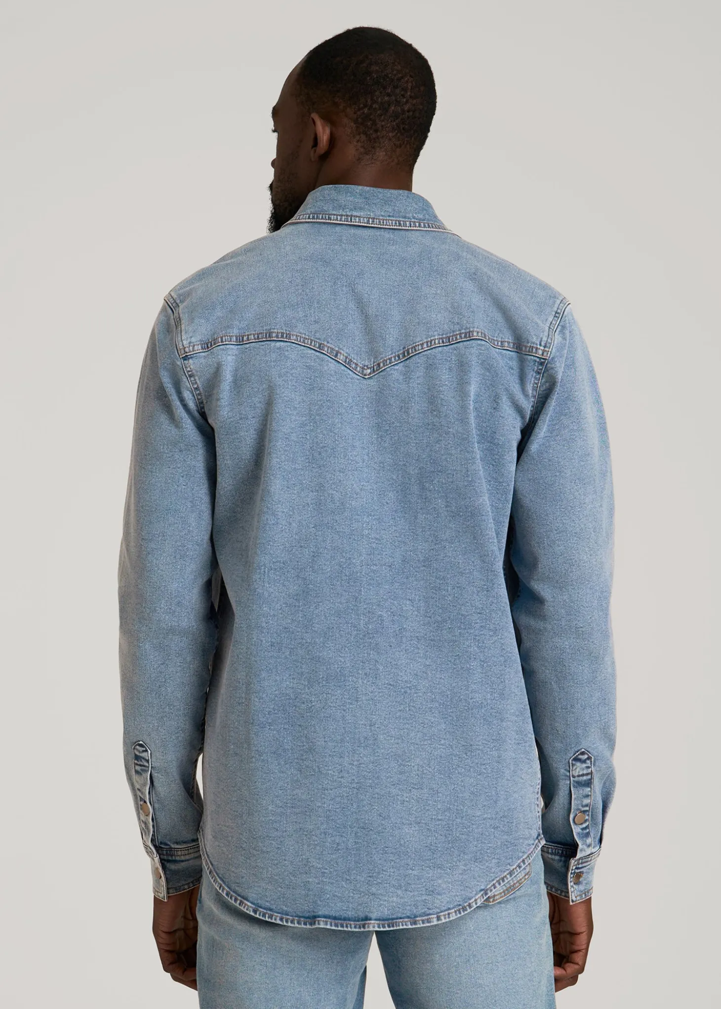 Western Denim Shirt for Tall Men