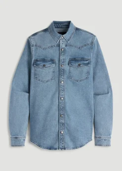 Western Denim Shirt for Tall Men