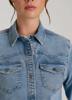 Western Denim Shirt for Tall Women