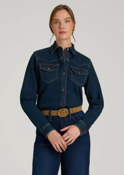 Western Denim Shirt for Tall Women