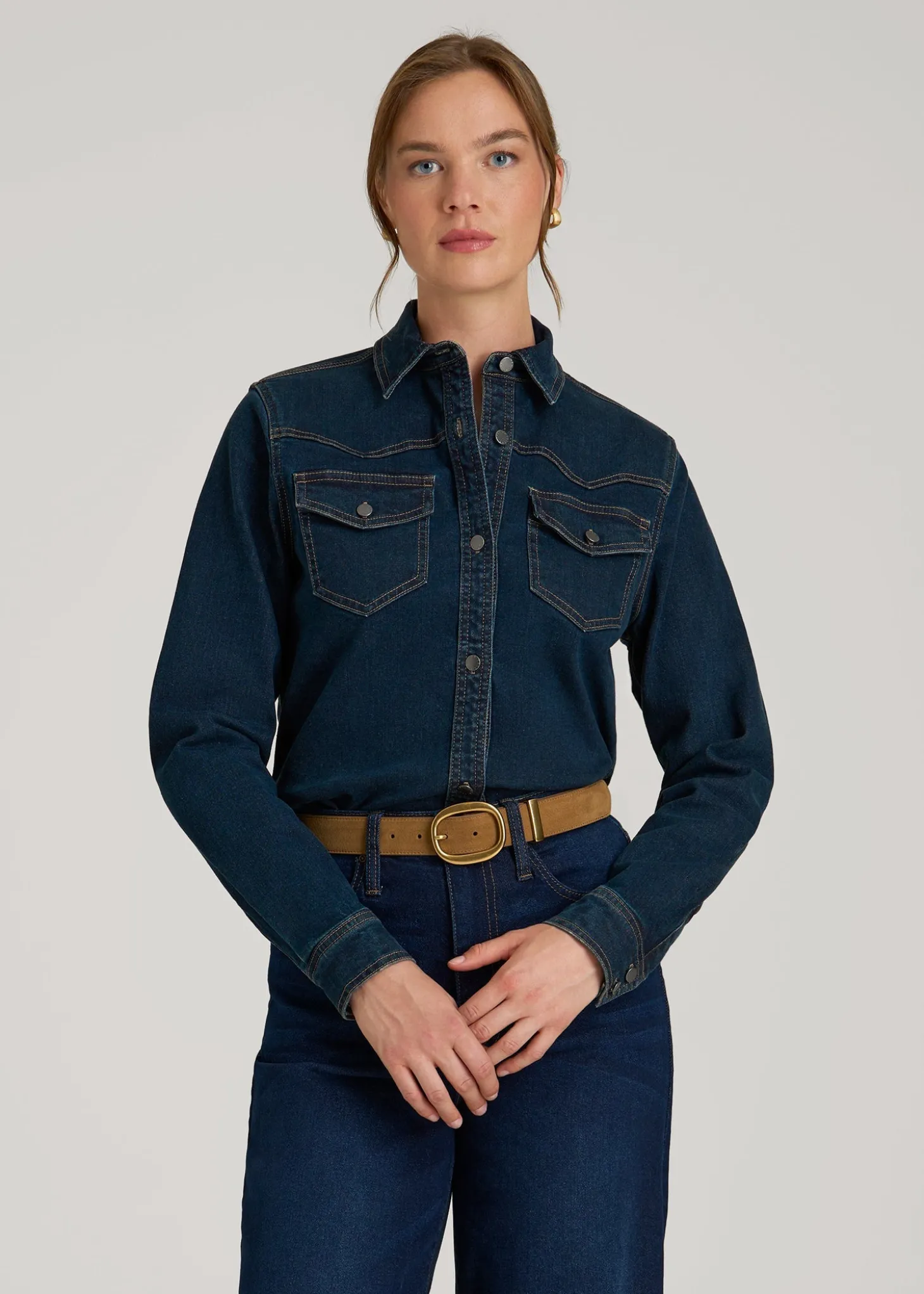 Western Denim Shirt for Tall Women