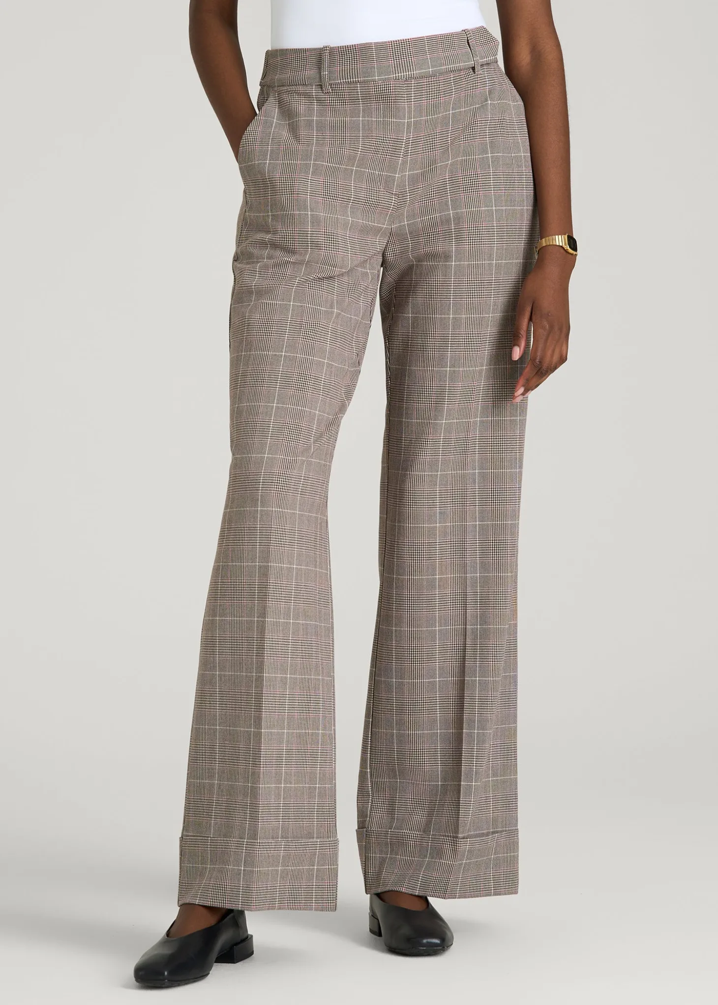 Wide-Leg Cuffed Pants for Tall Women