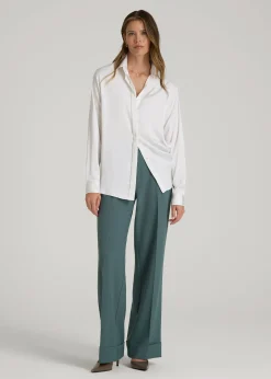 Wide-Leg Cuffed Pants for Tall Women