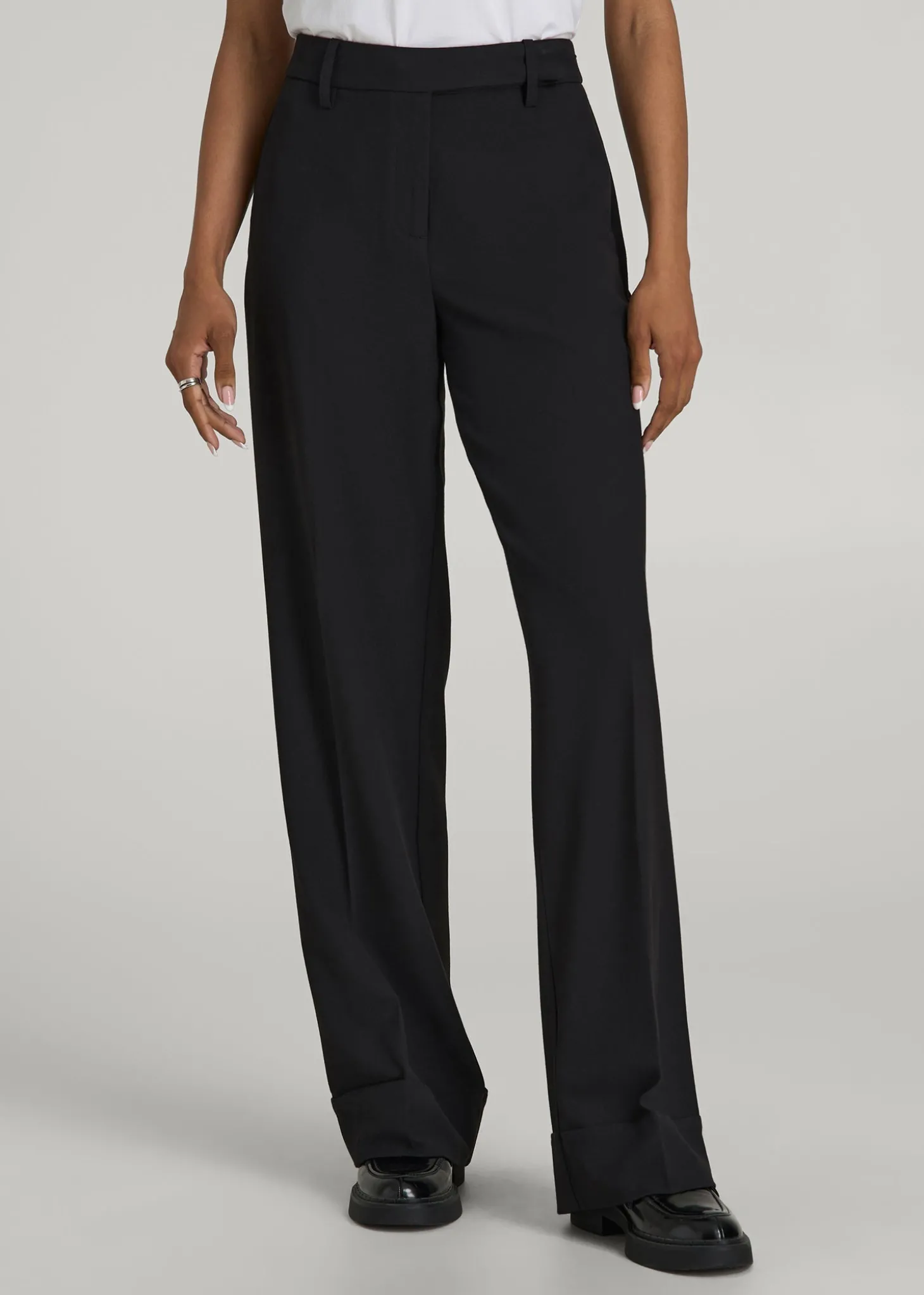 Wide-Leg Cuffed Pants for Tall Women