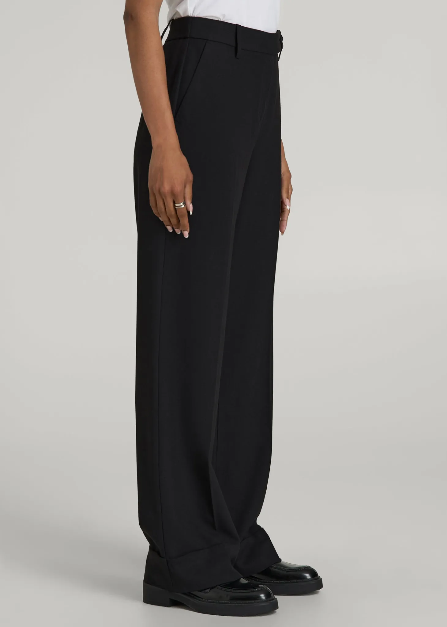 Wide-Leg Cuffed Pants for Tall Women